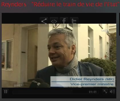 Voir la vidéo 'Interview par Belga/Le Soir du 14/11/11 : Reynders : « Réduire le train de vie de l’Etat »' (dans une nouvelle fenêtre)